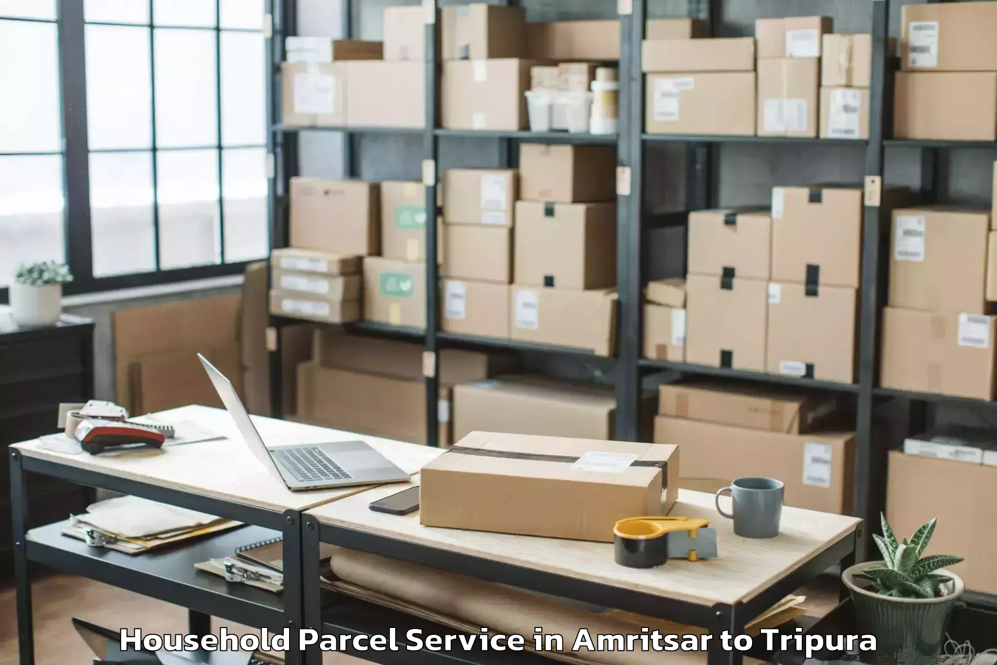 Trusted Amritsar to Kamalpur Airport Ixq Household Parcel